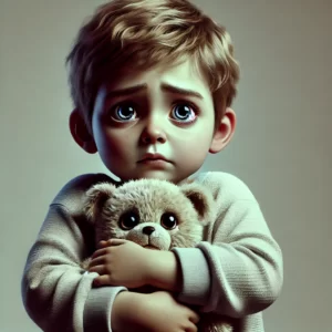 a child holding a teddy bear